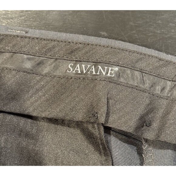 Savane Mens 34x30 Gray Business Tailored Straight Fit Dress Pants - Picture 5 of 9